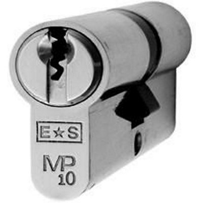 Loops 80mm Euro Cylinder Lock & Thumb Turn10 Pin Polished Chrome Front Door Barrel from B&Q