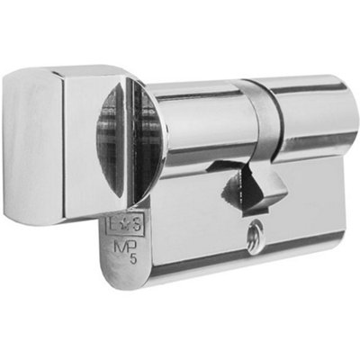 Loops 70mm Euro Cylinder Bathroom Thumb Turn LockPolished Chrome Twist Door Barrel from B&Q