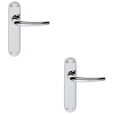 Loops 2 PackRounded Sleek Internal Latch Door HandlePolished Chrome Lever On Backplate from B&Q