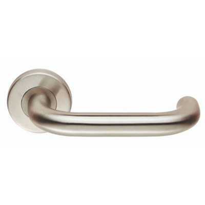Loops Pair 19Mm Round Bar Safety Handle On Round Rose Concealed Fix 201 Satin Steel