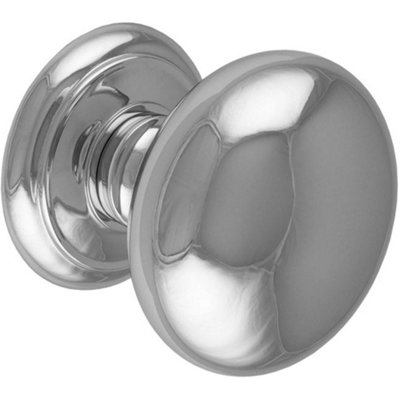 Loops 100mm Large Centre Door Knob Polished Chrome Outdoor External Front Door Handle from B&Q