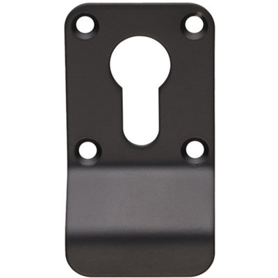B&Q -  Euro Profile Cylinder Latch Pull Handle 78mm X 44mm Matt Black Door Finger