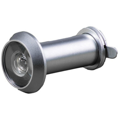 Loops External Door Peephole Glass LensSatin Chrome 180 Degree Viewer Looker from B&Q