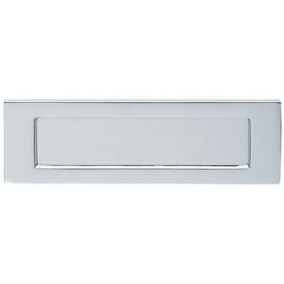 Loops Inward Opening Letter Plate306mm X 104mm Polished Chrome Plain Door Letterbox from B&Q