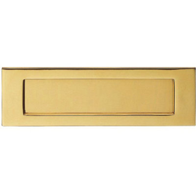 Loops Inward Opening Letter Plate306mm X 104mmPvd Plain Door Letterbox from B&Q