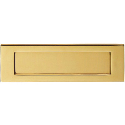 Loops Inward Opening Letter Plate257mm X 81mm Pvd Plain Door Letterbox from B&Q
