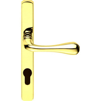 Loops Brass Multi-Point Locking Security Door Handle92mm Centres External Lever from B&Q