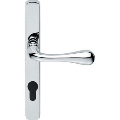 Loops Satin Chrome Multi-Point Locking Security Door Handle 92mm Centre External Lever from B&Q