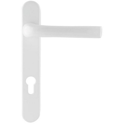 Loops Reversible Lever Standard Security White External Door HandleEuro Lock 220mm from B&Q