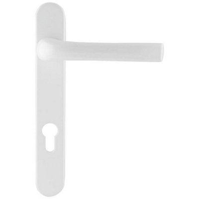Loops Reversible Lever Standard Security White External Door HandleEuro Lock 240mm from B&Q