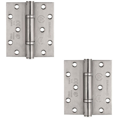 Loops 2 PackPair Grade 13 Heavy Duty Thrust Bearing Hinge100 X 89mm Satin Stainless Steel