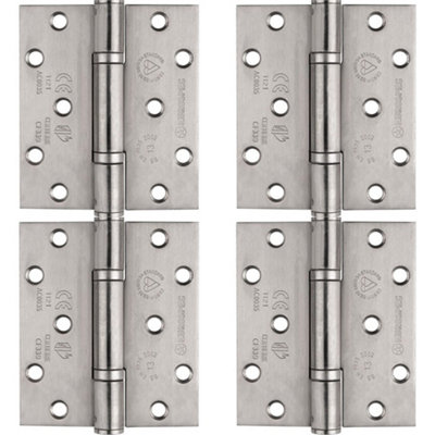 Loops 4 PackPair Grade 13 Heavy Duty Thrust Bearing Hinge100 X 89mm Satin Stainless Steel