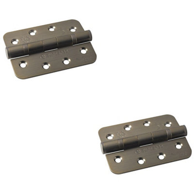 Loops 2 PackPair Grade 13 Heavy Duty Ball Bearing P HingeRadius 107 X 77mm Antique Brass from B&Q