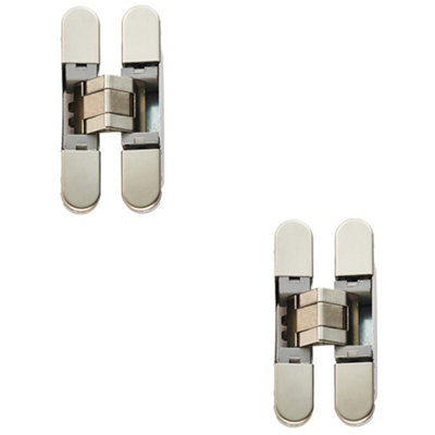 Loops 2 Pack3D Adjustable Concealed Cabinet Hinge180 Degree Opening Wardrobe Nickel from B&Q
