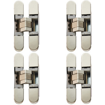 Loops 4 Pack3D Adjustable Concealed Cabinet Hinge180 Degree Opening Wardrobe Nickel from B&Q