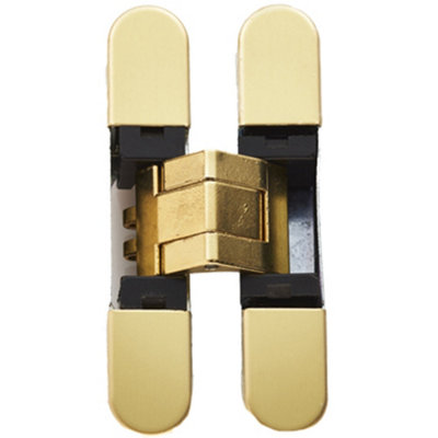 Loops 3D Adjustable Concealed Cabinet Hinge180 Degree Opening Wardrobe Brass from B&Q