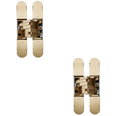 Loops 2 Pack3D Flush Faced Concealed Cabinet Hinge180 Degree Opening Wardrobe Silver from B&Q