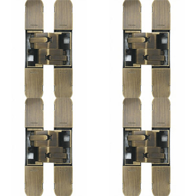Loops 4 Pack3D Flush Concealed Cabinet Hinge180 Degree Opening Wardrobe Antique Bronze from B&Q
