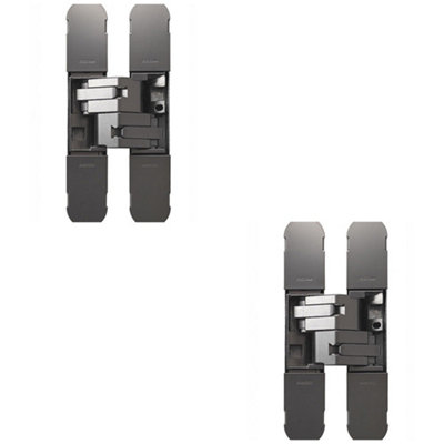 Loops 2 Pack3D Flush Faced Concealed Cabinet Hinge 180 Degree Opening Wardrobe Black Nickel from B&Q