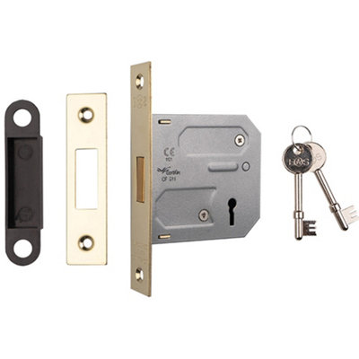 Loops 76mm Residential Standard Profile DeadlockElectro BrassBs En 12209 Lock from B&Q