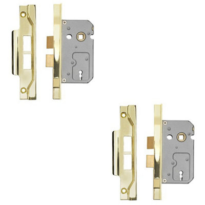 Loops 2 Pack64mm Residential Standard Profile Rebated SashlockSatin Nickel Bs En 12209 from B&Q