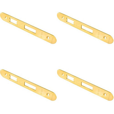 B&Q -  4 PackDoor Frame Forend Strike And Fixing Pack Setfor SashlocksBrass Pvd Radius