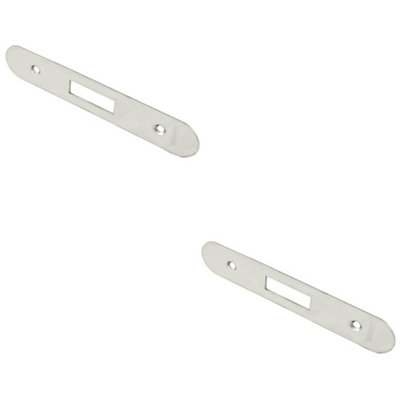 B&Q -  2 PackDoor Frame Forend Strike And Fixing Pack Setfor DeadlocksBright Steel Radius