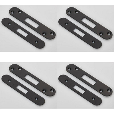 B&Q -  4 PackDoor Frame Forend Strike And Fixing Pack Setfor DeadlocksMatt Black Radius