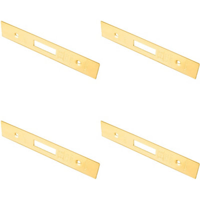 B&Q -  4 PackDoor Frame Forend Strike And Fixing Pack Setfor DeadlocksBrass Pvd Square
