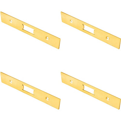 B&Q -  4 PackDoor Frame Forend Strike And Fixing Pack Setfor Flat LatchesBrass Pvd Square