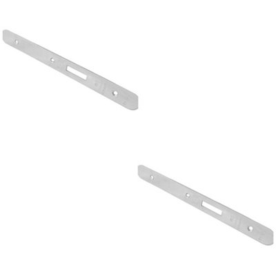 B&Q -  2 PackDoor Frame Forend Strike & Fixing Pack Set- Din Euro DeadlockBright Steel Radius
