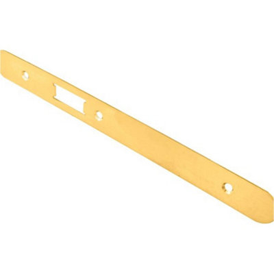 B&Q -  Door Frame Forend Strike & Fixing PackDin LatchBrass Pvd Radius 235X24mm