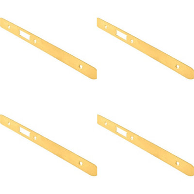 B&Q -  4 PackDoor Frame Forend Strike & Fixing Pack Setdin LatchBrass Pvd Radius 235X24mm