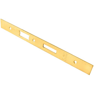 B&Q -  Bathroom Sashlock Forend Strike & Fixing PackBrass Pvd Square 235X24mm
