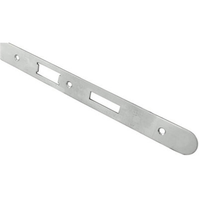 B&Q -  Bathroom Sashlock Forend Strike & Fixing PackSatin Steel Radius 235X24mm