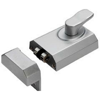Loops Contract Rim Cylinder Rollerbolt Nightlatch 60mm Satin Chrome Door Lock from B&Q