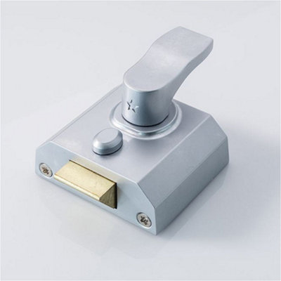 Loops Contract Rim Cylinder Nightlatch Lockcase 40mm Satin Chrome Door Security Lock from B&Q