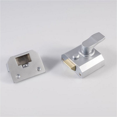 Loops Contract Rim Cylinder Nightlatch 40mm Satin Chrome Door Security Lock from B&Q