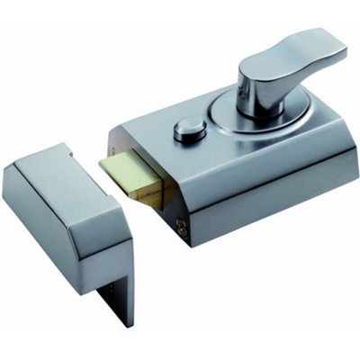 Loops Contract Rim Cylinder Nightlatch Lockcase 60mm Satin Chrome Door Security Lock from B&Q