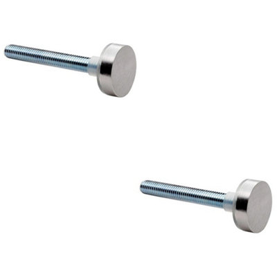 Loops 2 PackPair Bolt Cap Fixing Pack Setfor 25mm D Pull Door Handles Satin Stainless Steel from B&Q