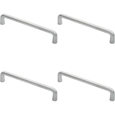 Loops 4 PackRounded D Shaped Bar Handle 300mm X 19mm Diameter Satin Anodised Aluminium from B&Q