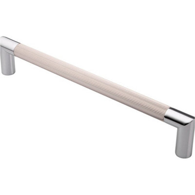 Loops Mitred Reeded Door Pull Handle320mm X 20mm300mm Centres Satin Nickel