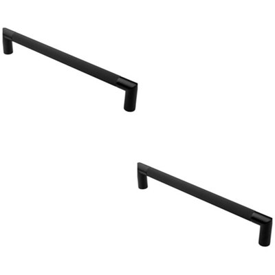 Loops 2 PackMitred Reeded Door Pull Handle320mm X 20mm300mm Centres Matt Black