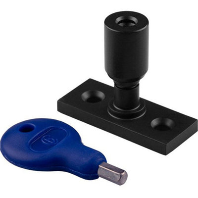 Loops Locking Casement Window Stay Pin Holder 28.5mm Fixing Centres Powder Coat Black from B&Q