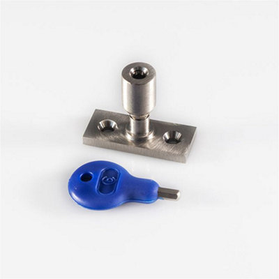 Loops Locking Casement Window Stay Pin Holder28.5mm Fixing Centres Satin Nickel from B&Q