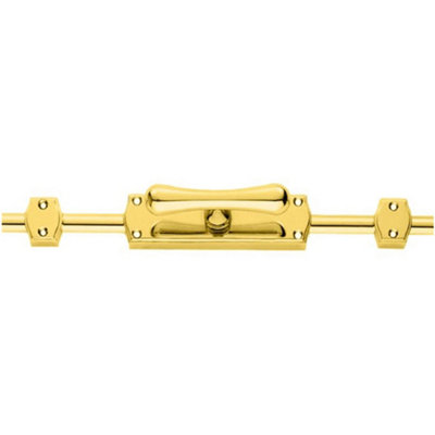 Loops Bolt Tee Knob Espagnolette Set118mm X 24.5mm Fixing Centres Polished Brass from B&Q