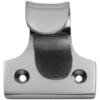Loops Cast Sash Window Lift Pull Handle 32mm Fixing Centres 48 X 45mm Polished Chrome