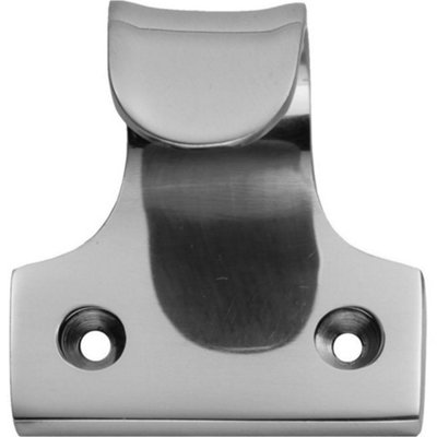 Loops Cast Sash Window Lift Pull Handle 32mm Fixing Centres 48 X 45mm Satin Chrome