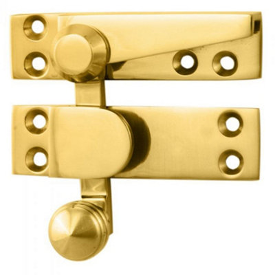 Loops Quadrant Arm Sash Window Fastener 70 X 20mm 35mm Projection Polished Brass from B&Q