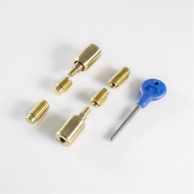 Loops Sash Window Stop Lock Set With Key 25 X 16mm Window Restrictor Polished Brass from B&Q